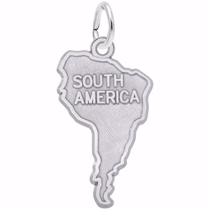 Picture of South America Map Charm Pendant - Sterling Silver