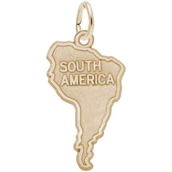 Picture of South America Map Charm Pendant - 14K Gold