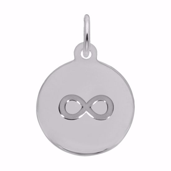 Picture of Petite Initial Disc - Infinity Symbol Charm Pendant - Sterling Silver