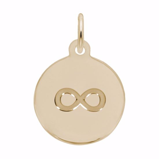 Picture of Petite Initial Disc - Infinity Symbol Charm Pendant - 14K Gold