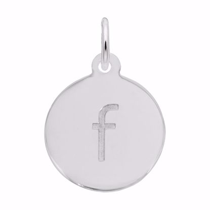 Picture of Petite Initial Disc - Lower Case Block F Charm Pendant - Sterling Silver