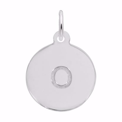 Picture of Petite Initial Disc - Lower Case Block O Charm Pendant - Sterling Silver