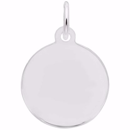 Picture of Petite Initial Disc - Script A Charm Pendant - Sterling Silver