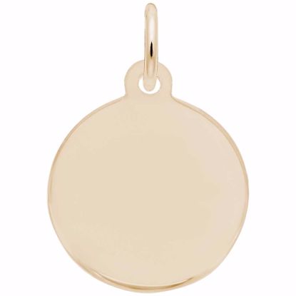 Picture of Petite Initial Disc - Plain Charm Pendant - 14K Gold