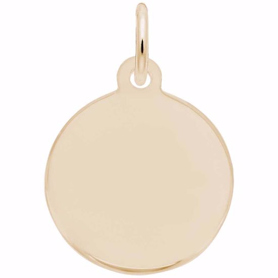 Picture of Petite Initial Disc - Script A Charm Pendant - 14K Gold