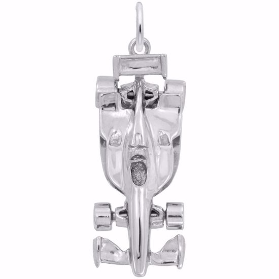 Picture of Modern Open Wheel Race Car Charm Pendant - Sterling Silver