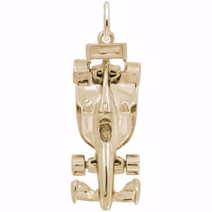 Picture of Modern Open Wheel Race Car Charm Pendant - 14K Gold