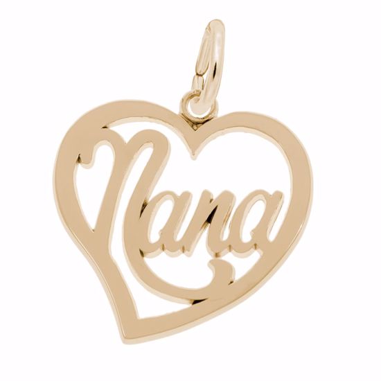 Picture of Nana Heart Charm Pendant - 14K Gold