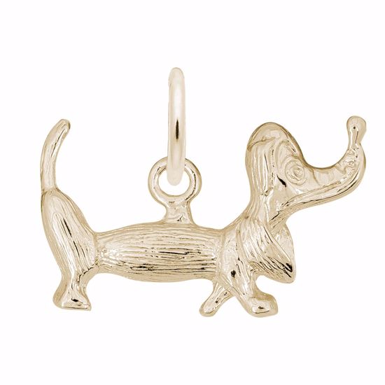 Picture of Dachshund Dog Charm Pendant - 14K Gold