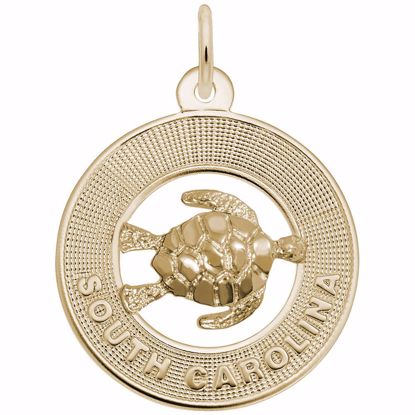 Picture of South Carolina Ring W/Turtle Charm Pendant - 14K Gold