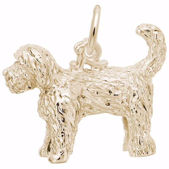 Picture of Goldendoodle Charm Pendant - 14K Gold