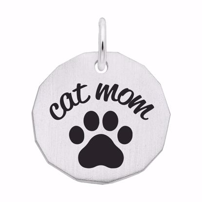 Picture of Cat Mom Charm Pendant - Sterling Silver