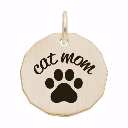 Picture of Cat Mom Charm Pendant - 14K Gold