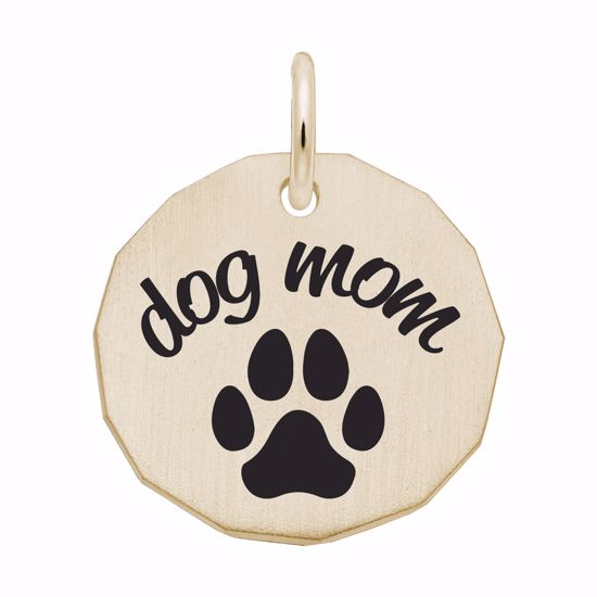 Picture of Dog Mom Charm Pendant - 14K Gold