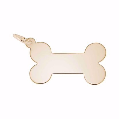 Picture of Dog Bone Charm Pendant - 14K Gold