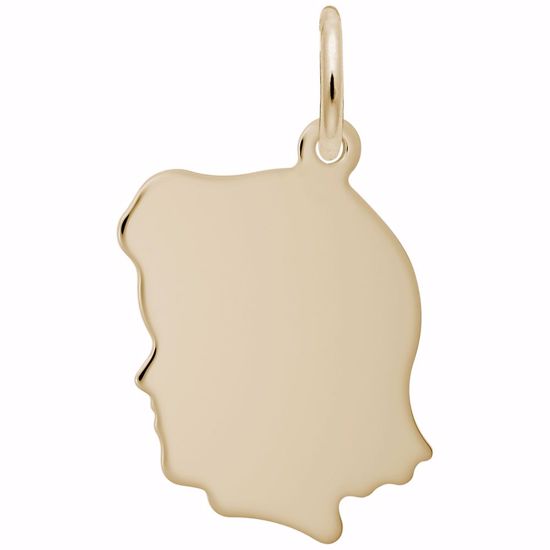 Picture of Girl Charm Pendant - 14K Gold