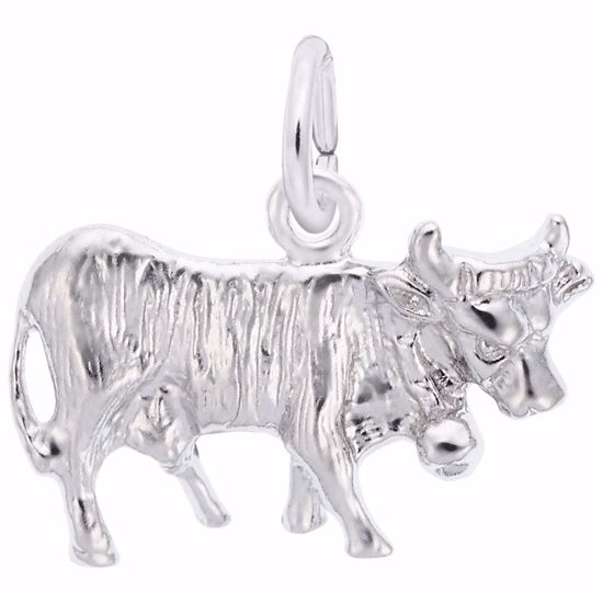 Picture of Cow Charm Pendant - Sterling Silver