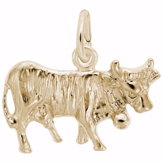 Picture of Cow Charm Pendant - 14K Gold