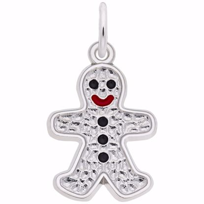 Picture of Gingerbread Man Charm Pendant - Sterling Silver