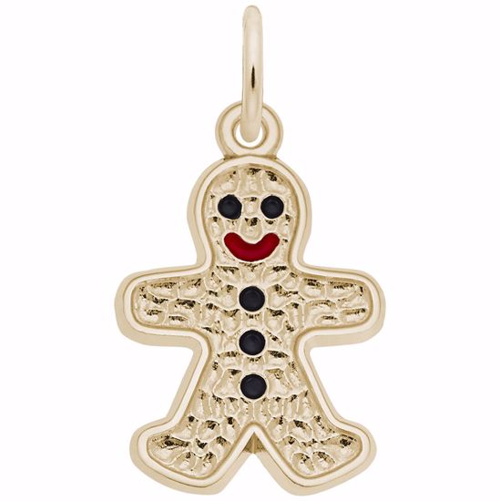 Picture of Gingerbread Man Charm Pendant - 14K Gold