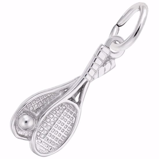 Picture of Tennis Racquet Charm Pendant - Sterling Silver