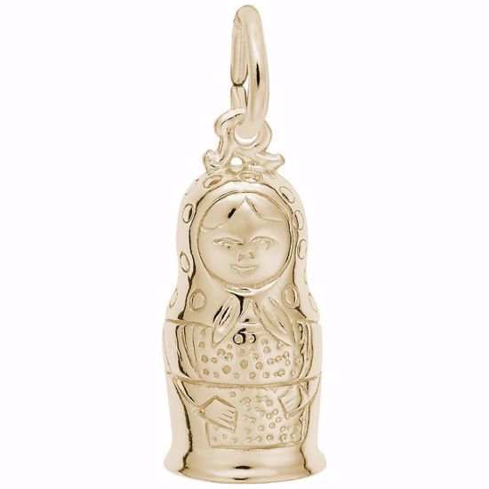 Picture of Matryoshk Doll Charm Pendant - 14K Gold