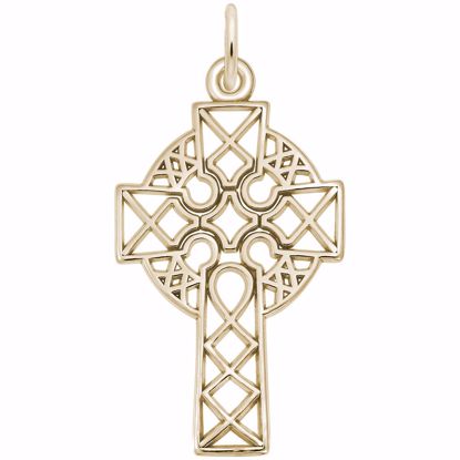 Picture of Celtic Cross Charm Pendant - 14K Gold