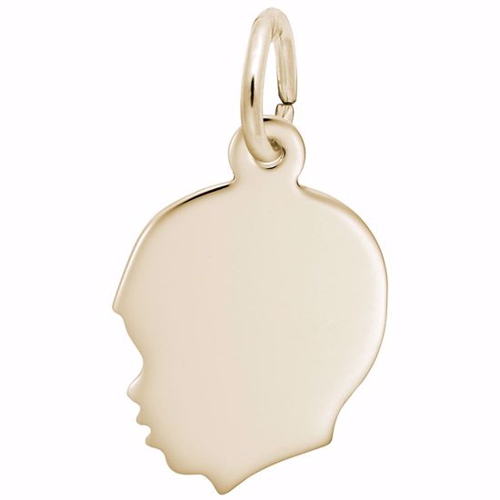 Picture of Boys Head Charm Pendant - 14K Gold