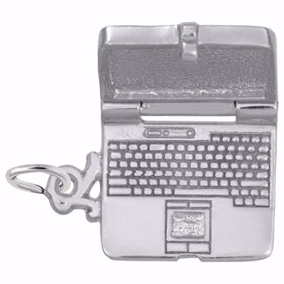 Picture of Laptop Computer Charm Pendant - Sterling Silver