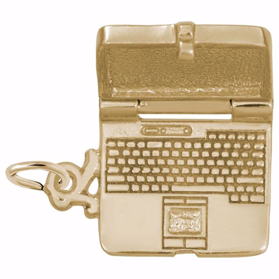 Picture of Laptop Computer Charm Pendant - 14K Gold