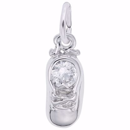 Picture of 04 Babyshoe-Apr Charm Pendant - Sterling Silver