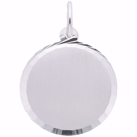 Picture of Round Disc Dia Cut Charm Pendant - Sterling Silver
