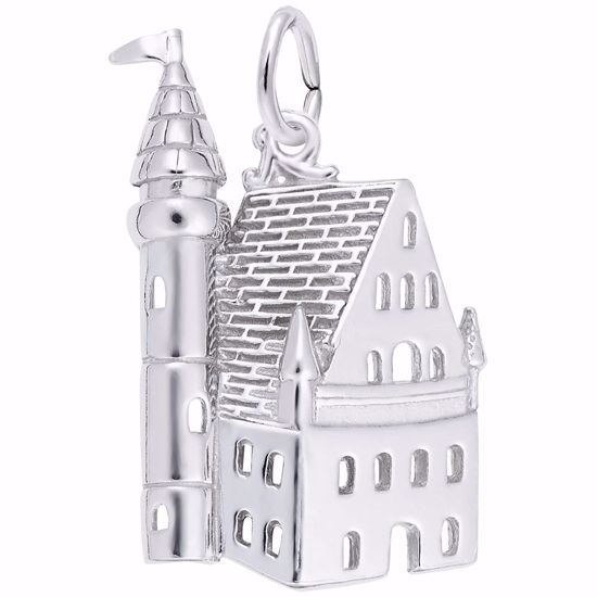 Picture of Castle Charm Pendant - Sterling Silver