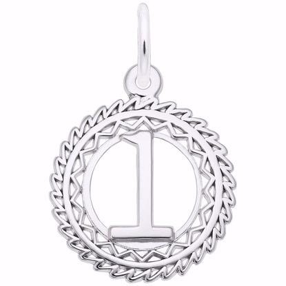 Picture of Number 1 Charm Pendant - Sterling Silver