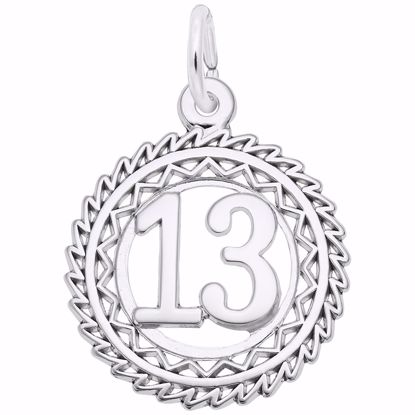 Picture of Number 13 Charm Pendant - Sterling Silver