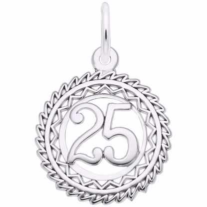 Picture of Number 25 Charm Pendant - Sterling Silver