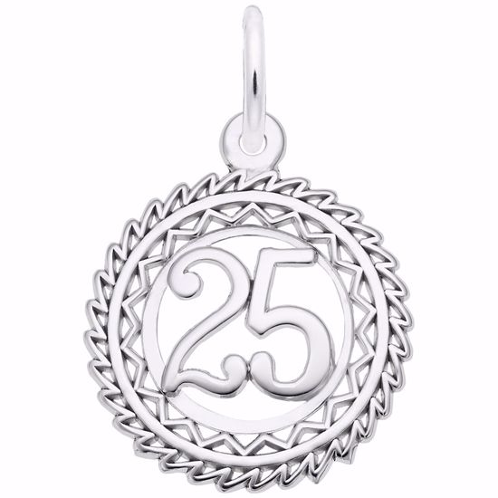 Picture of Number 25 Charm Pendant - Sterling Silver