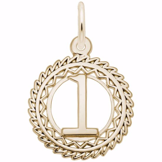 Picture of Number 1 Charm Pendant - 14K Gold