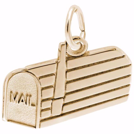 Picture of Mail Box Charm Pendant - 14K Gold