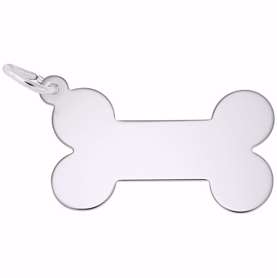 Picture of Dog Bone Charm Pendant - Sterling Silver