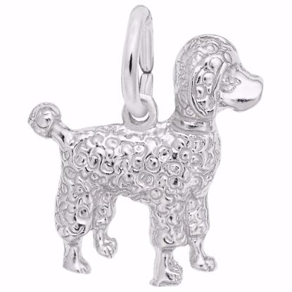 Picture of Poodle Charm Pendant - Sterling Silver