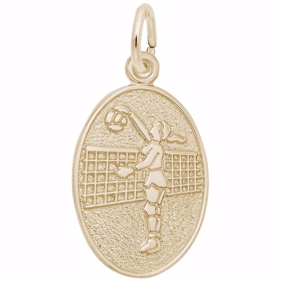 Picture of Female Volleyball Charm Pendant - 14K Gold