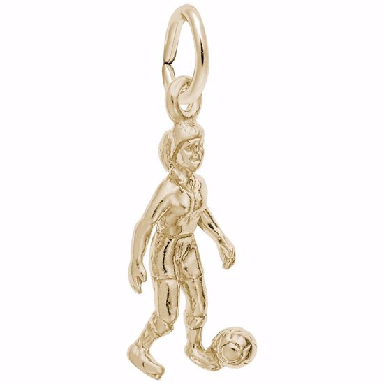 Picture of Female Soccer Charm Pendant - 14K Gold