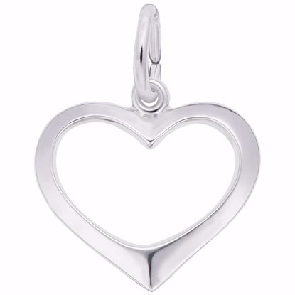 Picture of Open Heart Charm Pendant - Sterling Silver