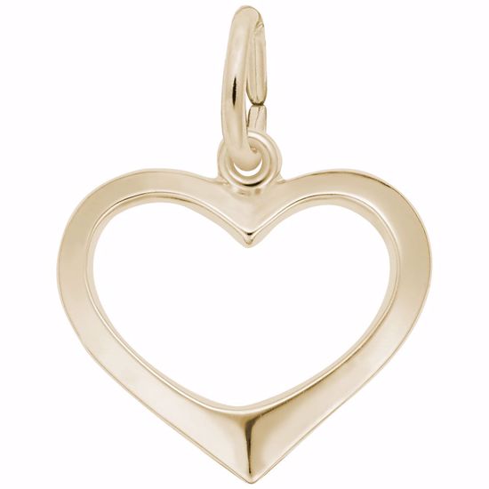 Picture of Open Heart Charm Pendant - 14K Gold