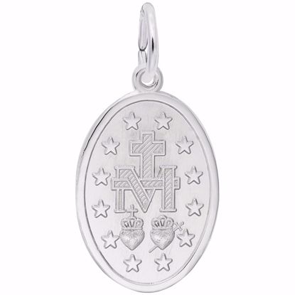 Picture of Miraculous Medal Charm Pendant - Sterling Silver