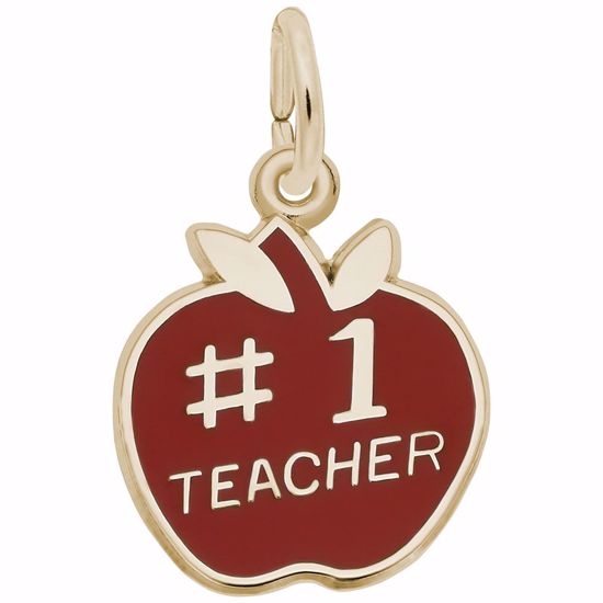 Picture of Teacher Charm Pendant - 14K Gold