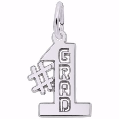 Picture of #1 Grad Charm Pendant - Sterling Silver