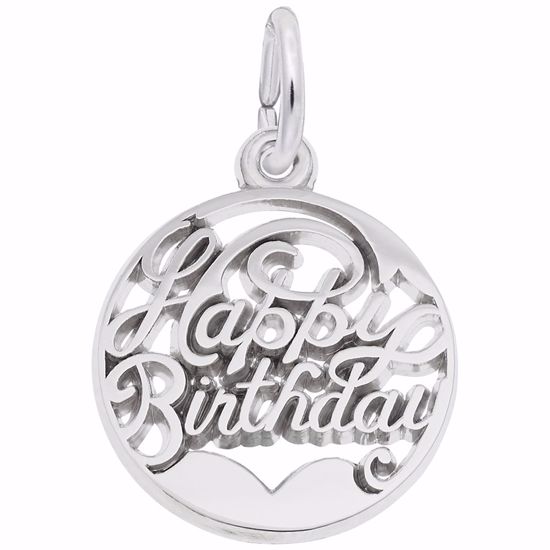 Picture of Happy Birthday Charm Pendant - Sterling Silver