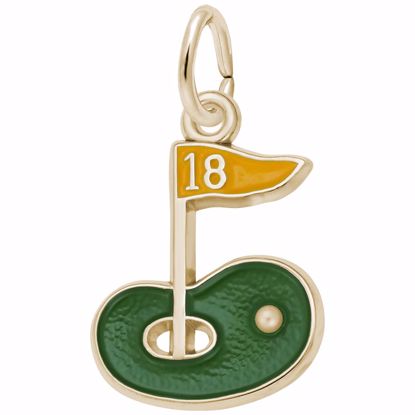 Picture of Golf Green Charm Pendant - 14K Gold